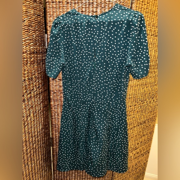 🌲🚉 Dissh Dark Green Polka Dot Tie Dress 🚉🌲 Size 12 - Picture 8 of 10